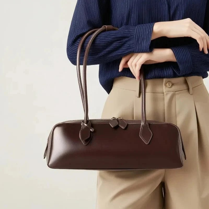 OLANE Vintage Leather Baguette Bag WhiteWomen's Handbags