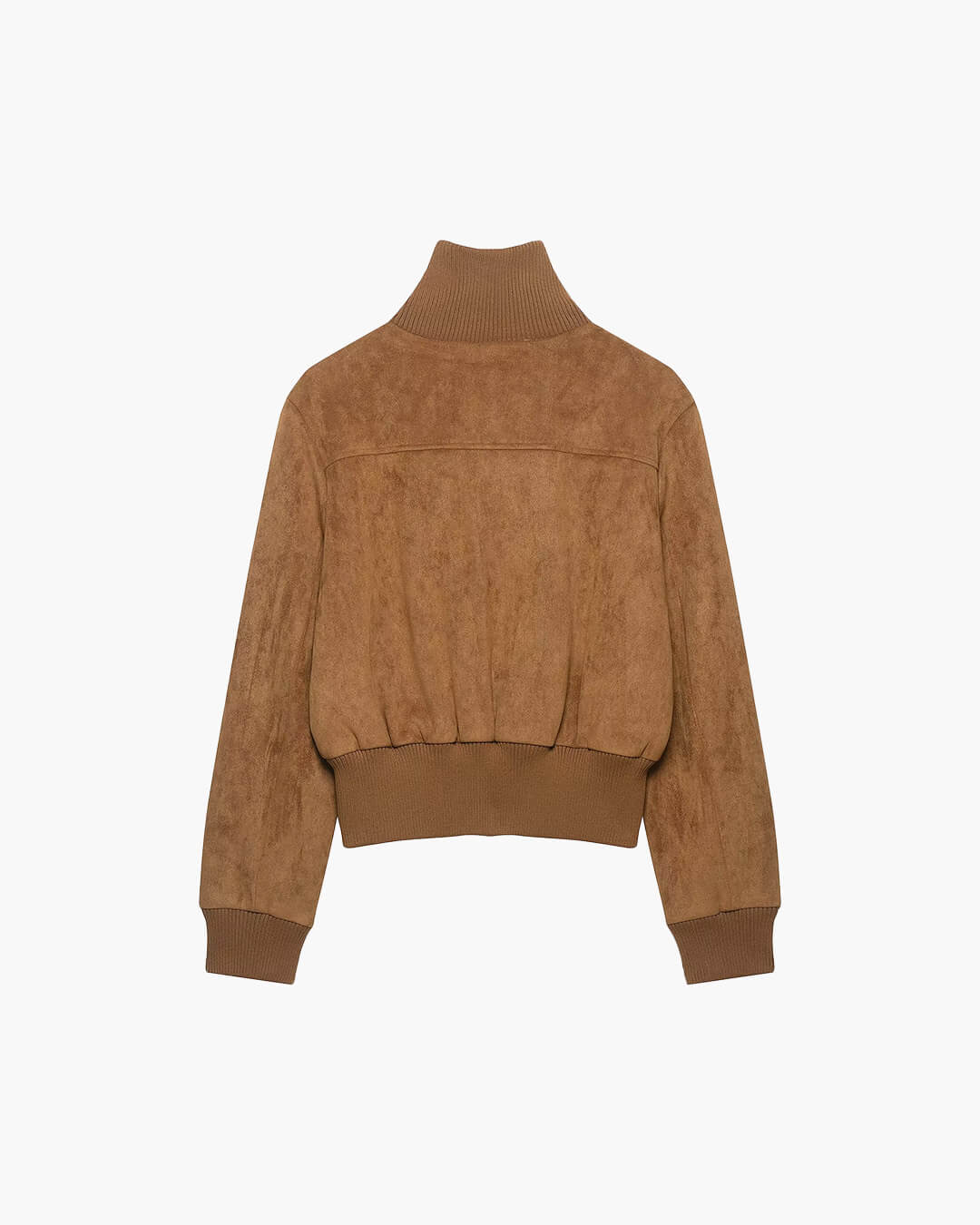OLANE Zip-Up Cropped Bomber Jacket Light BrownSWomen's Coats & Jackets