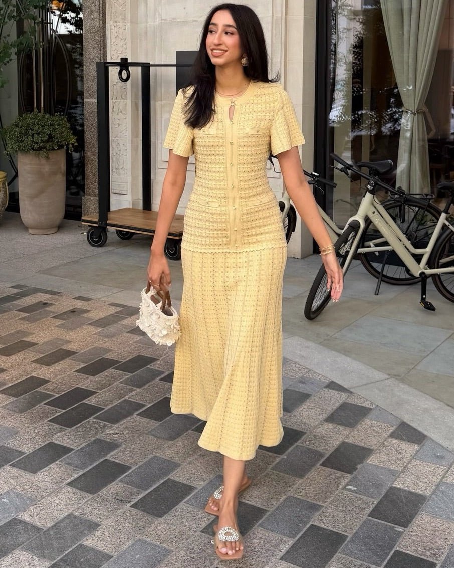 Cinched-Waist Sequin Knit Maxi Dress