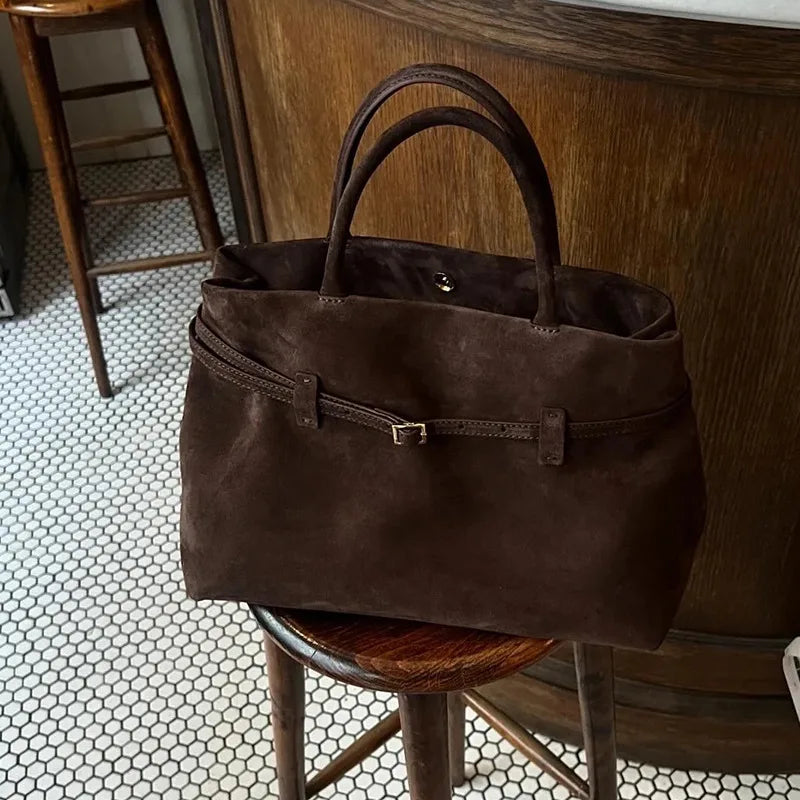 Elegant Frosted Suede Tote Bag