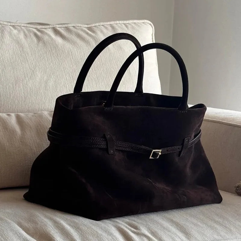 Elegant Frosted Suede Tote Bag