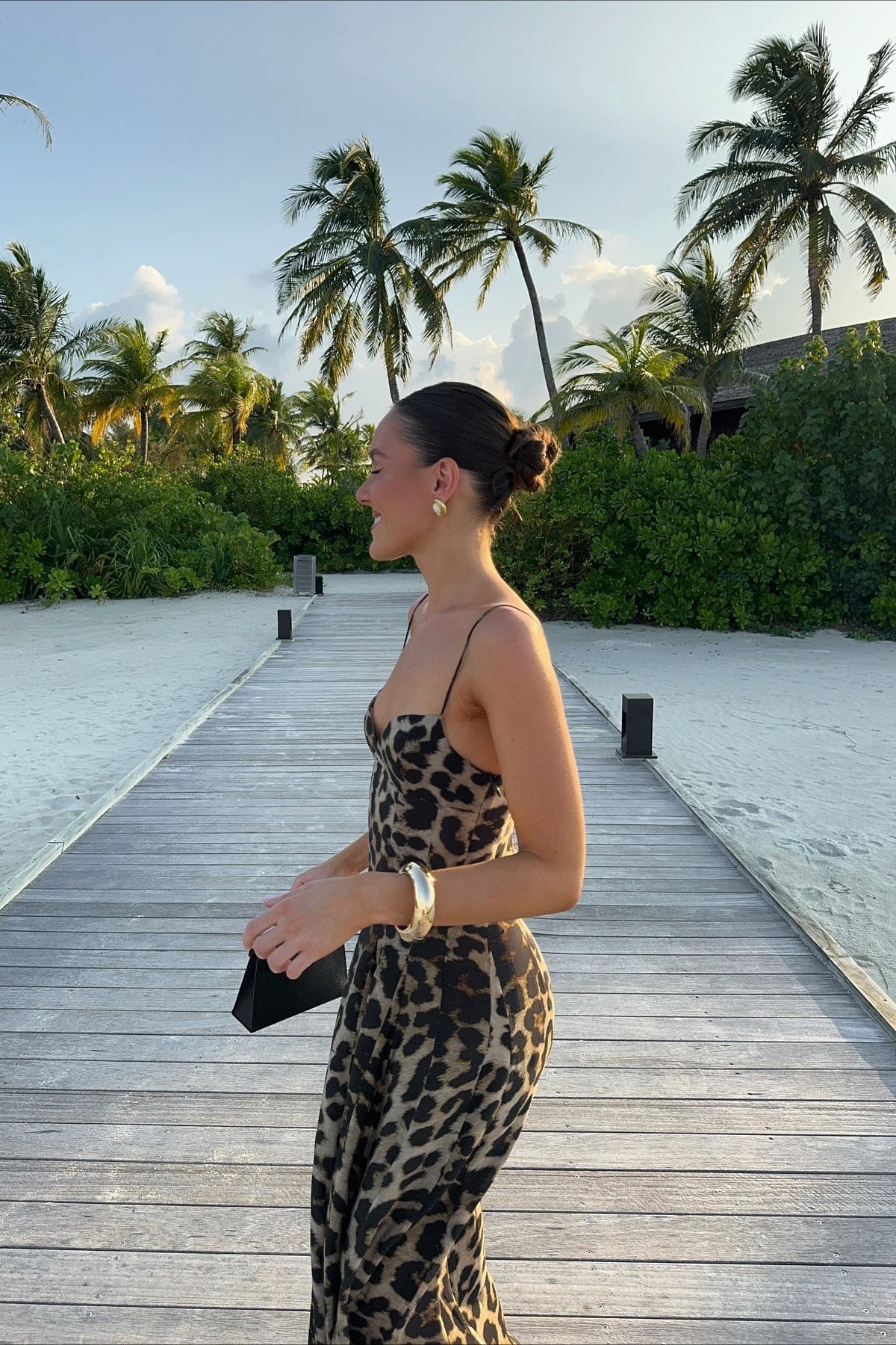 Daring Leopard Print Spaghetti Strap Maxi Dress