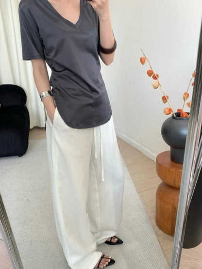 Breathable Wide Leg Linen Pants