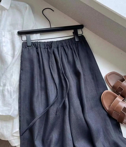Breathable Wide Leg Linen Pants