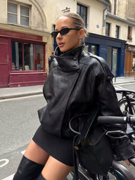 Asymmetric Button Pocket Jacket
