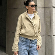 Asymmetrical Zip High Neck Jacket