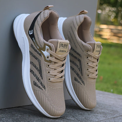 OLANE Athletic Lace - Up Breathable Running Shoes Beige38.5Men's Shoes