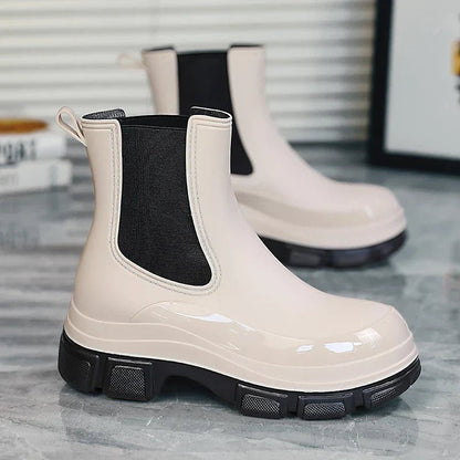 Olane Brand Chelsea Boots with Chunky Platform White35Women's Boots
