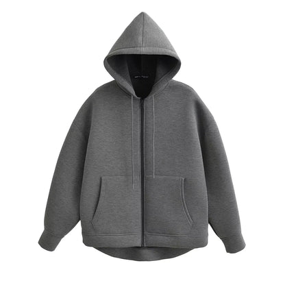 Olane Brand Cozy Hooded Jacket Dark GreyXSWomen's Jackets