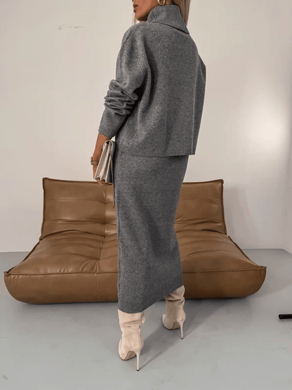 Olane Brand Cozy Midi Dress with Pullover Set CremeSMidi Dresses