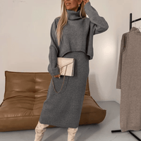 Adsara Cozy Midi Dress with Pullover Set