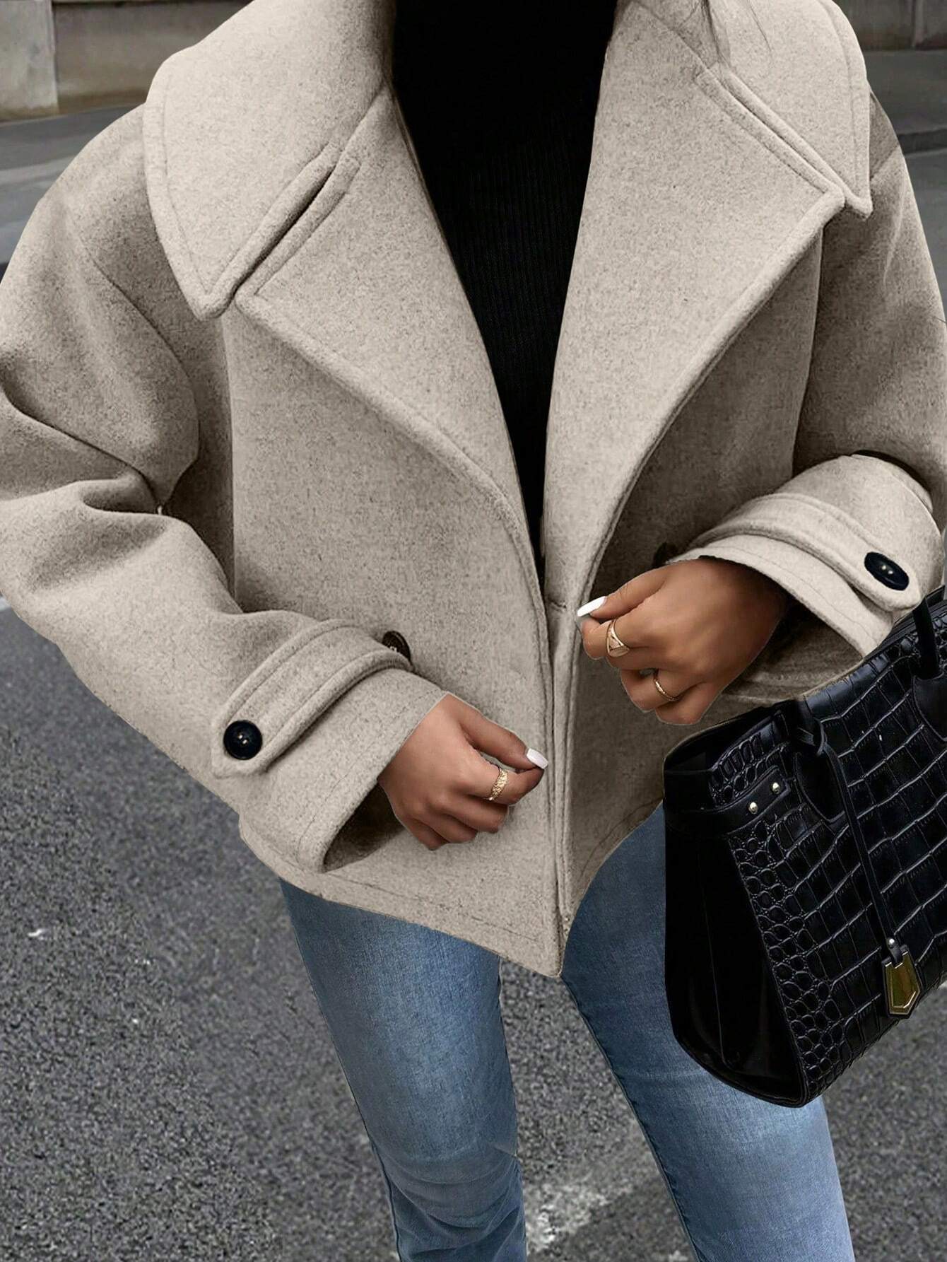 Olane Brand Cropped Wool Jacket BeigeMJackets