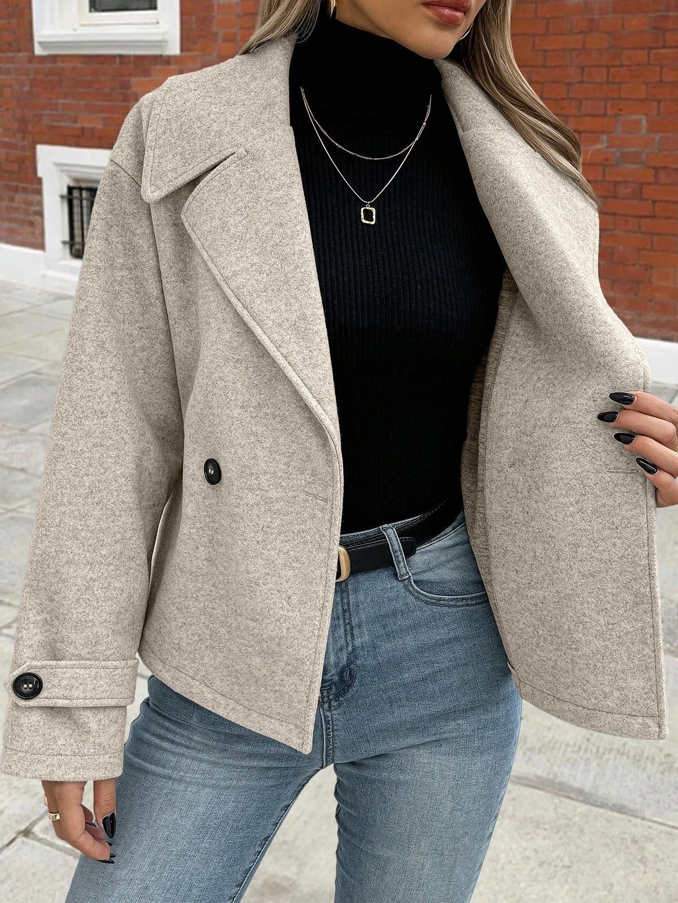 Olane Brand Cropped Wool Jacket BeigeMJackets