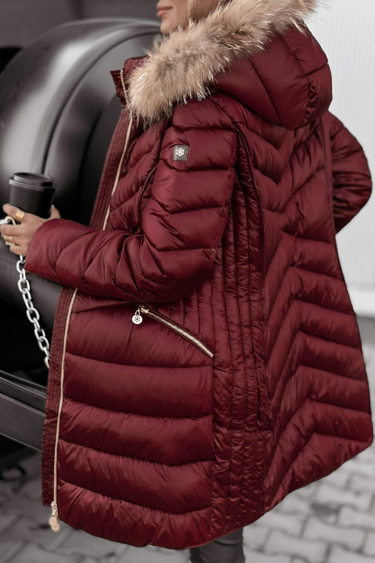 Olane Brand Elegant Long Puffer Jacket RedSJackets