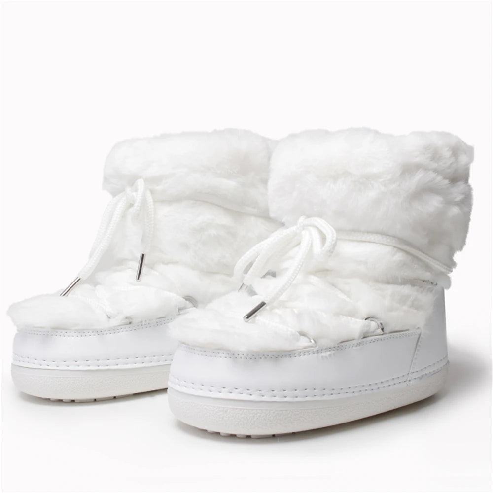 Olane Brand Fluffy Fur Winter Snow Boots White Low35 - 36Winter Boots