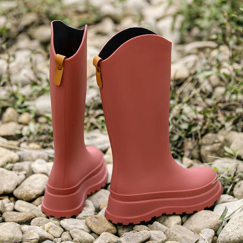 Olane Brand High Waterproof Rain Boots Red36Women's Rain Boots