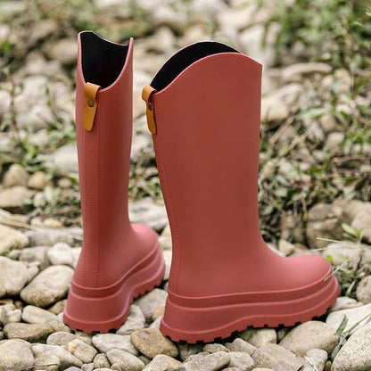 Olane Brand High Waterproof Rain Boots Red36Women's Rain Boots