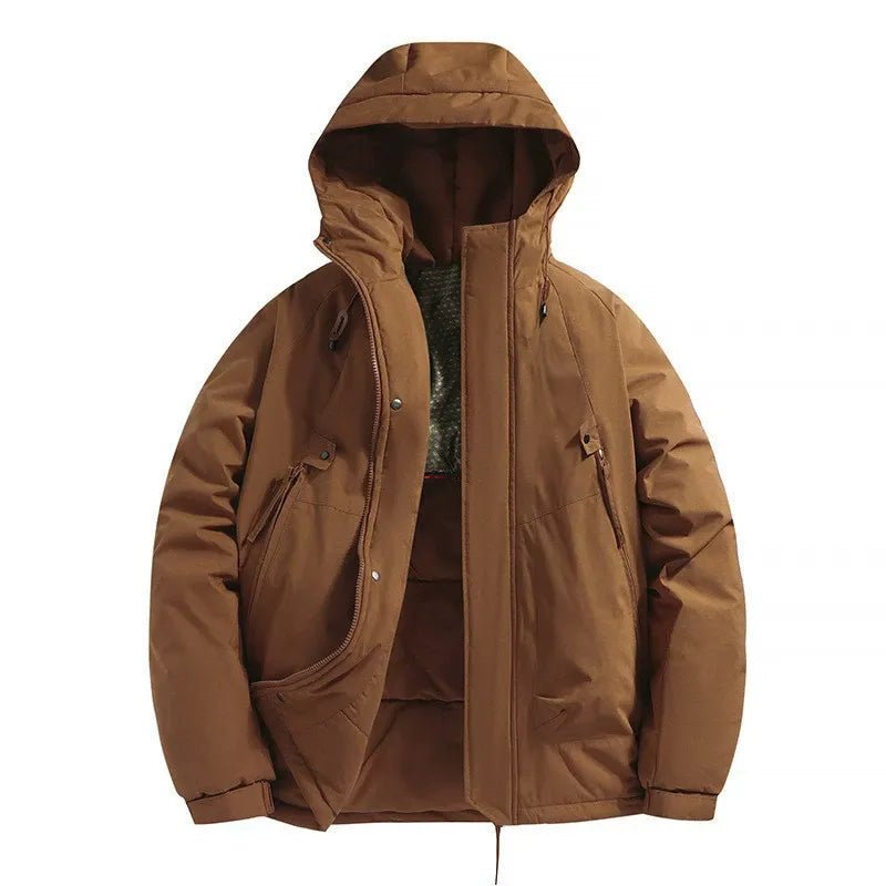 Olane Brand Insulated Hooded Winter Jacket BrownSJackets