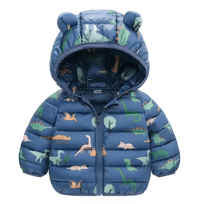 Olane Brand Kids Puffer Bear Jacket Blue with Print80 (12 months)Kids' Raincoats
