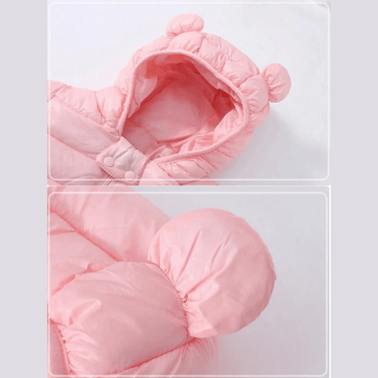 Olane Brand Kids Puffer Bear Jacket Blue with Print80 (12 months)Kids' Raincoats