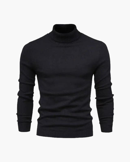 Olane Brand Men's Slim Fit Turtleneck Sweater - Elegant Beige Fine Knit for Business & Leisure BlackSMen's Sweaters