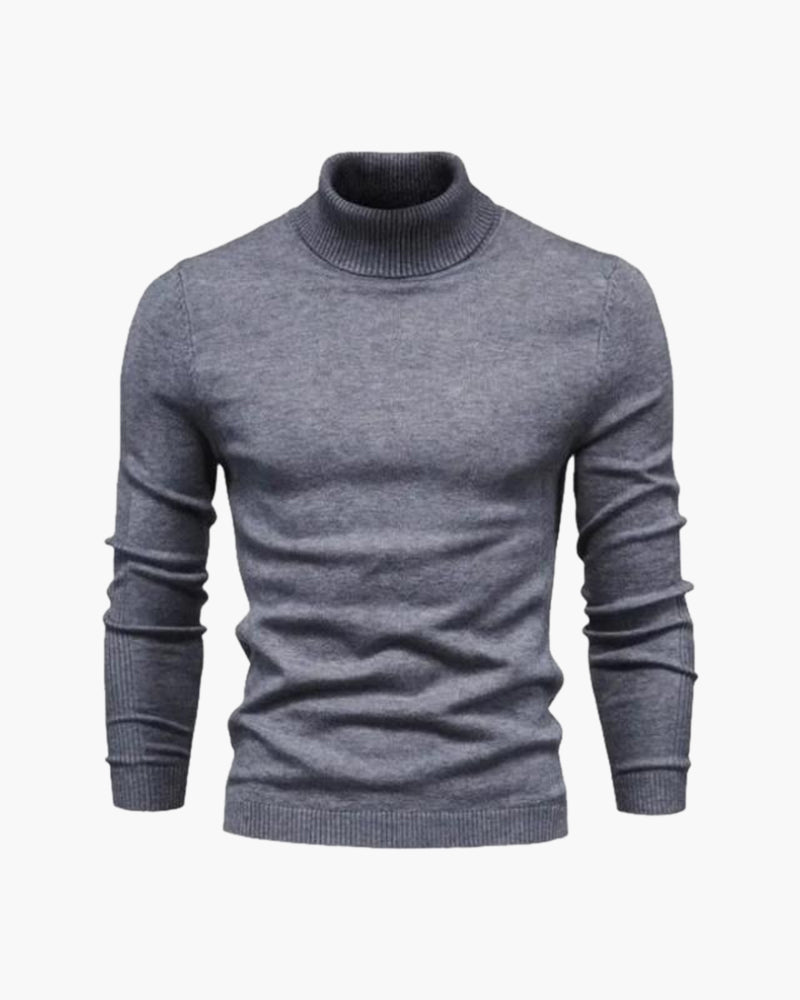 Olane Brand Men's Slim Fit Turtleneck Sweater - Elegant Beige Fine Knit for Business & Leisure GraySMen's Sweaters