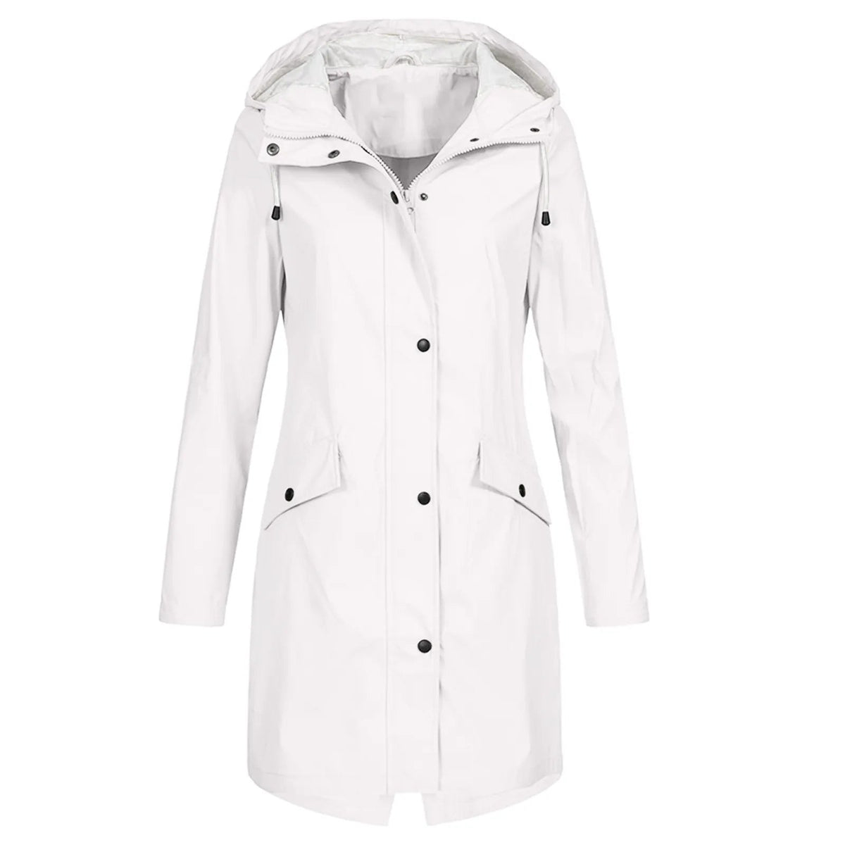 Olane Brand Oversized Waterproof Hooded Raincoat WhiteSRaincoats