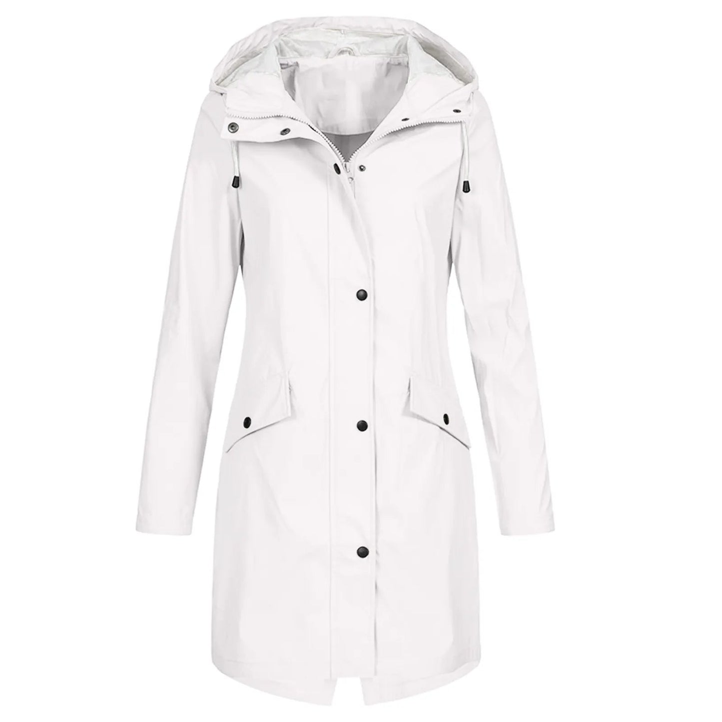 Olane Brand Oversized Waterproof Hooded Raincoat WhiteSRaincoats