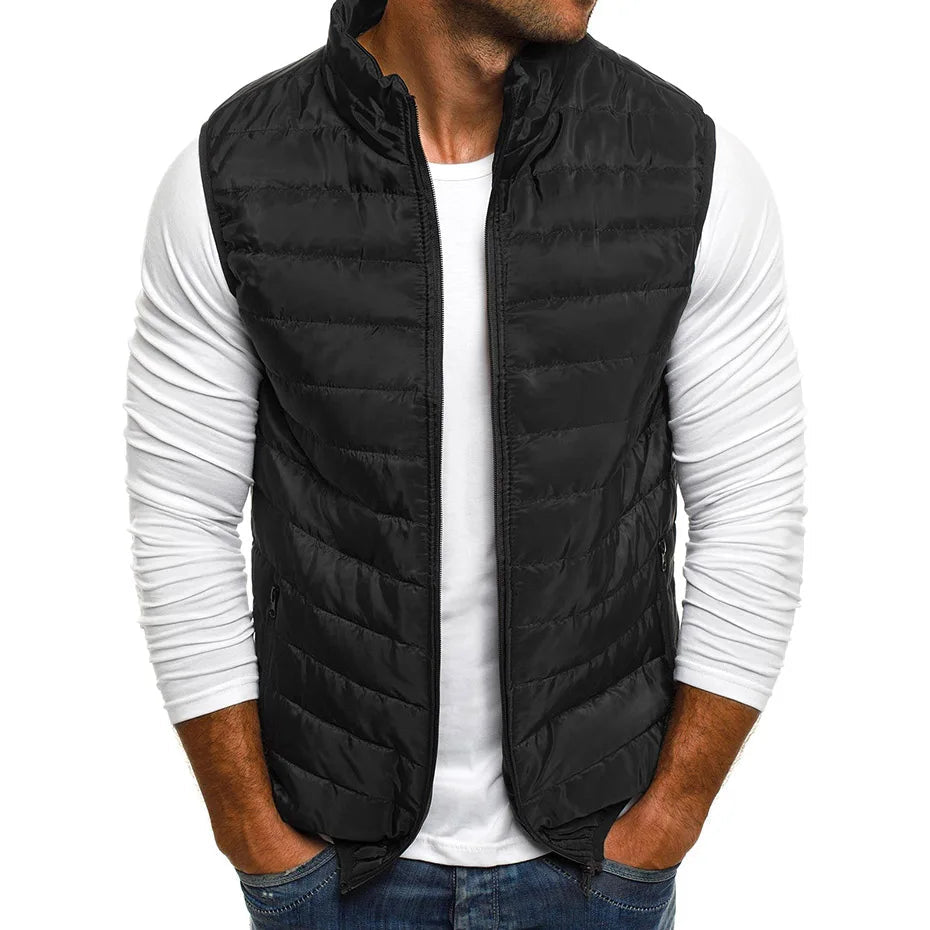 Olane Brand Padded Puffer Vest Dark BlueMVests