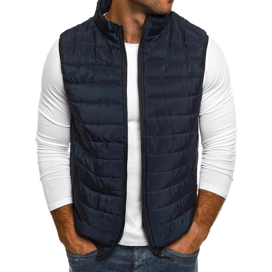 Olane Brand Padded Puffer Vest Dark BlueMVests