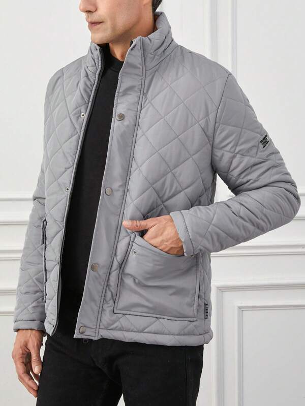 Olane Brand Padded Quilted Jacket GrayMJackets