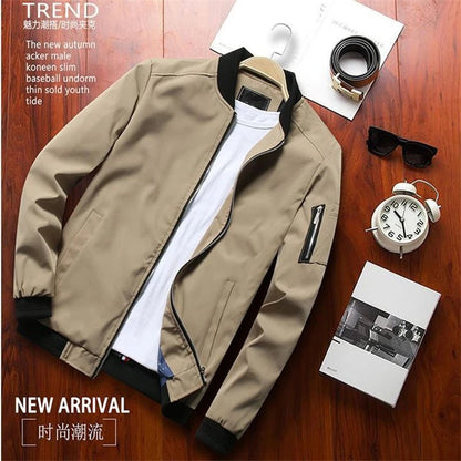 Olane Brand Slim Fit Thin Bomber Jacket Beige4XLBomber Jackets