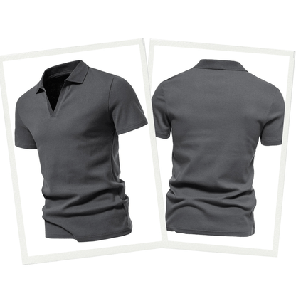 Olane Brand Slim V - Neck Polo Shirt BlueMPolo Shirts