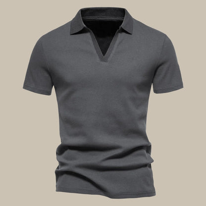 Olane Brand Slim V - Neck Polo Shirt Dark GrayMPolo Shirts