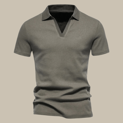 Olane Brand Slim V - Neck Polo Shirt TaupeMPolo Shirts