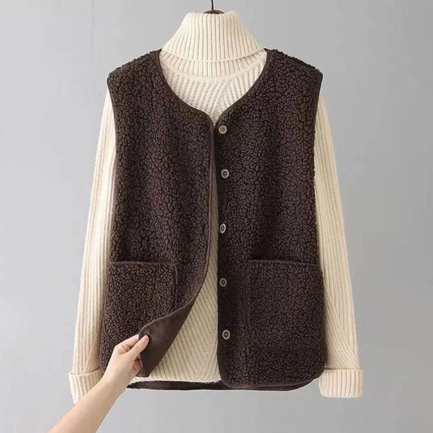 Olane Brand Teddy Fleece Vest BrownSVests