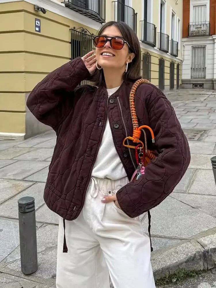 Olane Brand Vintage Quilted Padded Coat BurgundySWomen's Coats & Jackets