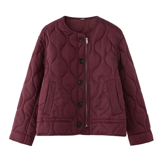 Olane Brand Vintage Quilted Padded Coat BurgundyXSWomen's Coats & Jackets