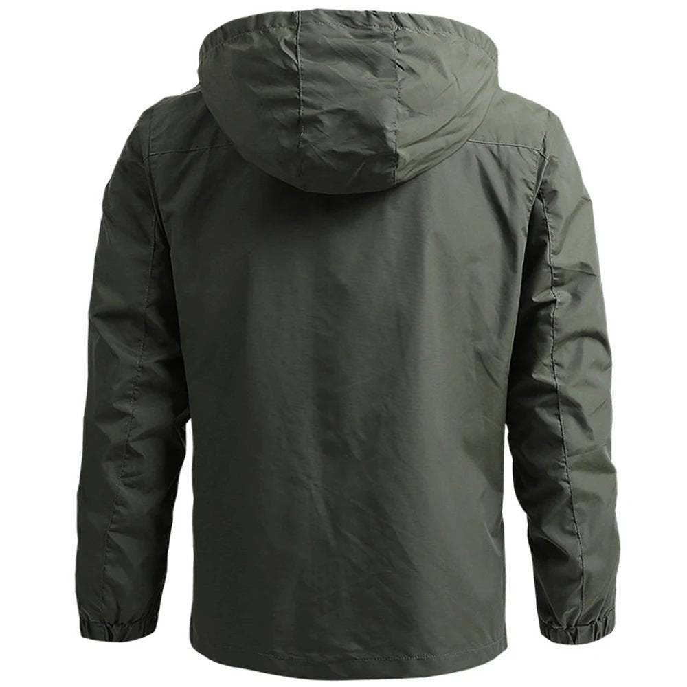 Olane Brand Waterproof Hooded Tactical Jacket Army GreenMWindbreakers