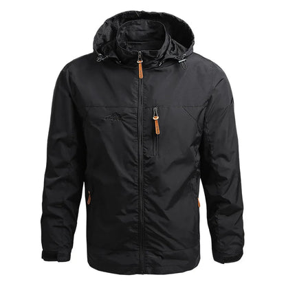 Olane Brand Waterproof Hooded Tactical Jacket BlackMWindbreakers