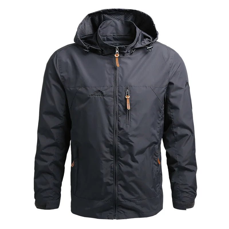 Olane Brand Waterproof Hooded Tactical Jacket GrayMWindbreakers