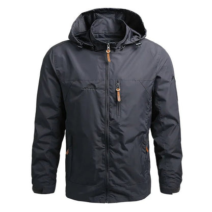 Olane Brand Waterproof Hooded Tactical Jacket GrayMWindbreakers