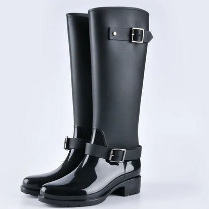 Olane Brand Waterproof Rain Boots Highcut Black36Women's Rain Boots