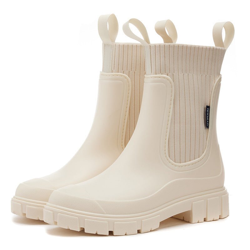 Olane Brand Waterproof Rain Boots Lowcut Creme36Women’s Rain Boots