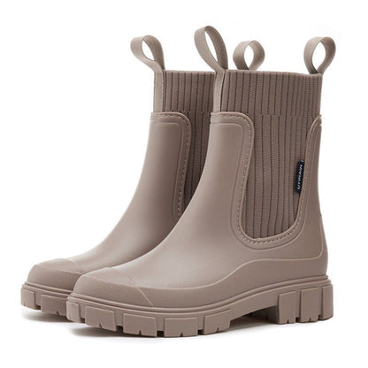 Olane Brand Waterproof Rain Boots Lowcut Taupe36Women’s Rain Boots
