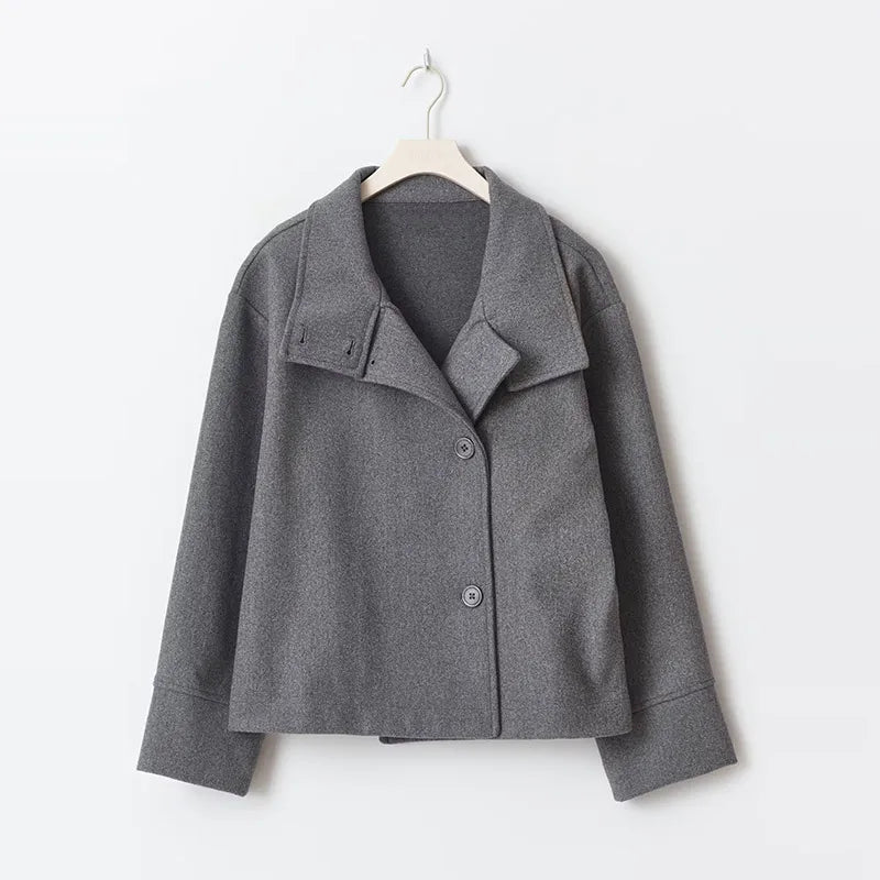 Olane Brand Winter Cape Collar Coat GrayMCoats & Jackets