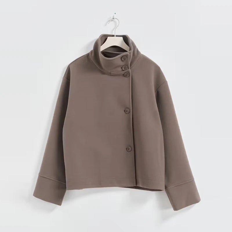 Olane Brand Winter Cape Collar Coat TaupeSCoats & Jackets