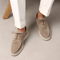 Adero Casual Lace-Up Suede Flat Loafers