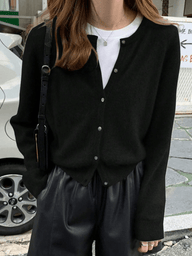 Chic Button Front Knit Cardigan