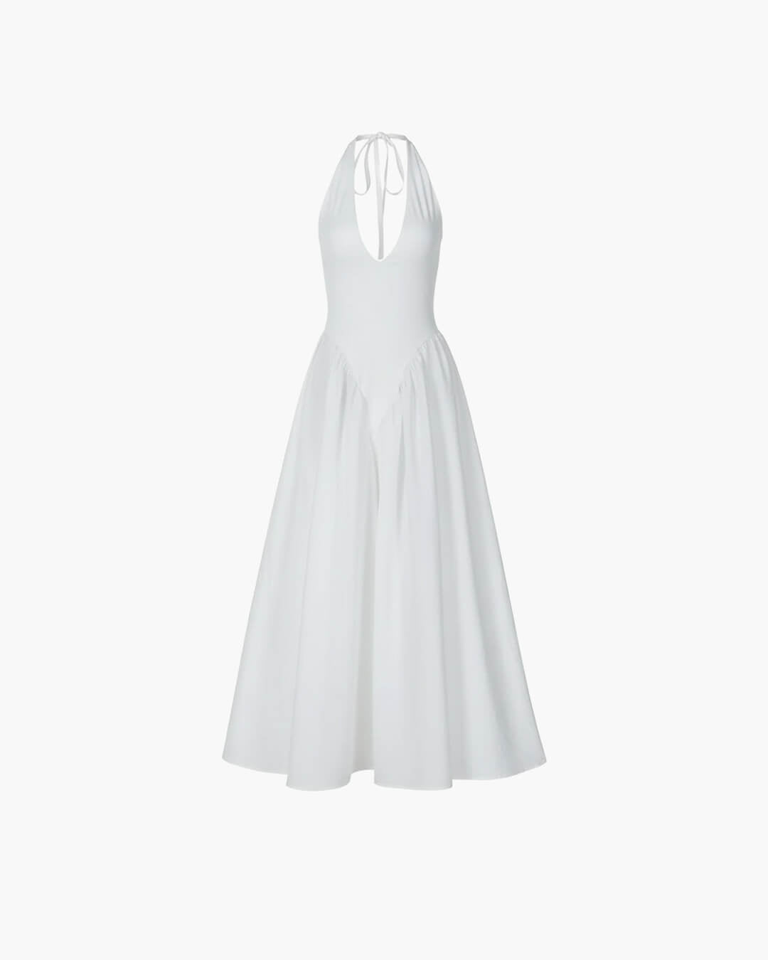 OLANE Chiffon Deep Neck Maxi Dress WhiteXLWomen's Dresses